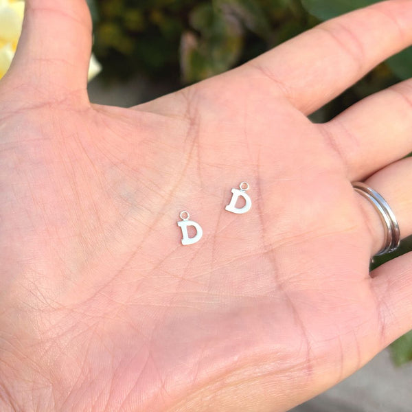 1pc Real 1/20 14K Gold Filled Letter D, Small Alphabet Charm Drop, 5.2x5.6mm, JK12-A4