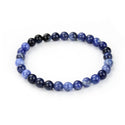1 Strand Stretch Natural Blue Sodalite Beaded Gemstone Bracelet, 6mm Beads, Length Selections: 7 inch/7.5 inch/8 inch