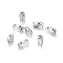 200pcs Small Corrugated Oval Beads, Sterling Silver Plated Brass, 7mm, Hole ID 1.2mm, CF124