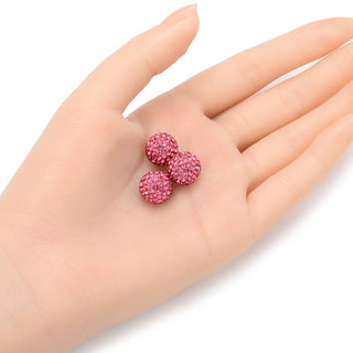 25pcs Adabele Grade AA+ Suncatcher Crystal Rhinestone Pave Polymer Clay Beads, Rose Pink, Size Selections: 8mm/10mm/12mm