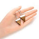 1pc Natural Brown Yellow Tiger Eye Triangle Gemstone Pendant Necklace, 18 Inch Surgical Stainless Steel Chain, GGP-A8