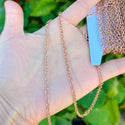 33 Feet Oval Ring Rolo Cable Chain Link, Raw Copper Uncoated/Unplated, 3.5x3mm