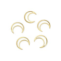 10pcs 16mm Moon Links, Tarnish Resistant, 18K Yellow Gold Plated Brushed Brass, BF-C3