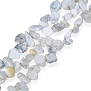 Natural White Howlite Gemstone Petal Keishi Beads, Irregular, 10mm-20mm, Hole ID 1mm, 1 Strand/15 Inch, GZ6-32