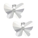 20pcs Creative Club Butterfly Crystal Glass Pendant Drop Beads, April Clear Birthstone, 10mm, Hole ID 1mm, CCM-1