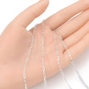 5 Feet 925 Sterling Silver Unfinished Paperclip Cable Chain Links, 2.5mm, Strong SSK-D1