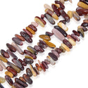 Natural Mookaite Jasper Gemstone Stick Point Beads, Irregular, 7mm-23mm Long, Hole ID 1mm 1 Strand/15 Inch, GZ5-1