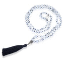 Adabele Premium 108 Mala Bead Black Tassel Necklace, 8mm Natural White Howlite Gemstone, Tibetan Buddhist Japa Prayer Beaded Jewelry RGN9