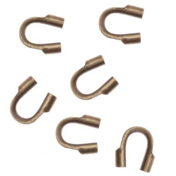 200pcs Wire Guard Thread Protector, Antique Bronze Plated Brass, Tarnish Resistant, Hole ID Selections: 0.5mm/1.6mm