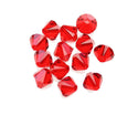 50pcs Preciosa Faceted Bicone Crystal Beads, Light Siam Red, 6mm, Hole ID 1mm, Pre-B606