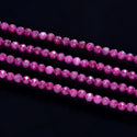 Natural Red Ruby Gemstone Tiny Small Faceted Round Beads, 3mm, Hole ID 0.6mm, 15 Inch/1 Strand, GK3-18