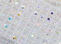 25pcs Preciosa Faceted Round Crystal Beads, Crystal AB, 6mm, Hole ID 1mm, Pre-2R602