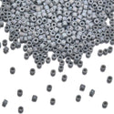 7.5g Miyuki Delica 11/0 Seed Beads, Opaque Matte Rainbow Gray DB882