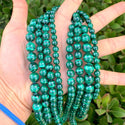 Natural Green Malachite Gemstone Round Beads, 15 Inch/1 Strand, Size Selections: 6mm/8mm/10mm