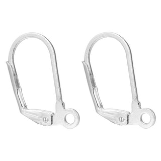 50pcs Leverback Earring Hooks, Sterling Silver Plated Brass, 19mm, CF195-1