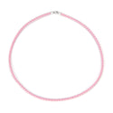 1pc Braided Pink Leather Cord Necklace, Sterling Silver Clasp, 3mm Diameter, Length Selections: 16 inch/18 inch