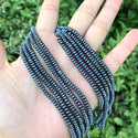 Grade A Natural Black Hematite Gemstone Rondelle Beads, 2 Strands/380pcs Beads, 4x2mm/Small, Hole ID 1mm, GFC7-1