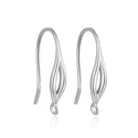 4pcs 925 Sterling Silver Marquise Pattern Earring Hooks, Tarnish Resistant Rhodium Plated, 17mm, SS481