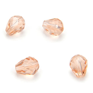 24pcs Adabele Austrian Faceted Teardrop Crystal Beads #5500, Light Peach Pink, 8mm x 6mm, Hole ID 1mm, SST-818