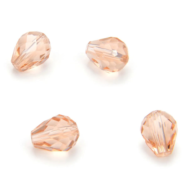 24pcs Adabele Austrian Faceted Teardrop Crystal Beads #5500, Light Peach Pink, 8mm x 6mm, Hole ID 1mm, SST-818