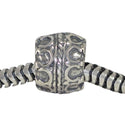 Solid 925 Sterling Silver OX Horn Pattern Bead Charm