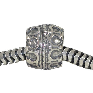 Solid 925 Sterling Silver OX Horn Pattern Bead Charm