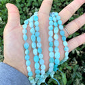 Natural Amazonite Amazonstone Gemstone Oval Tumbled Pebble Beads, Irregular, 6mm to 8mm, Hole ID 1mm, 15 Inch/1 Strand, GZ11-6