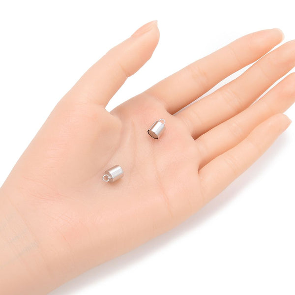 1pc 925 Sterling Silver Tube Magnetic Clasp, Tarnish Resistant Rhodium Plated, 13.2mm, SS385