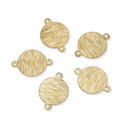 20pcs Brushed Raw Brass Small Round Dis Circle Connector Link, 2-Hole, 12mm, Unplated/Uncoated, CF-A3