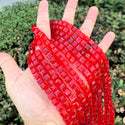 100pcs Creative Club Faceted Cube Crystal Glass Beads, Light Siam Red, 8mm, Hole ID 1mm, CCC806