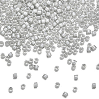 30g Miyuki Delica 11/0 Seed Beads, Moonstone lined Luster Clear DB2391