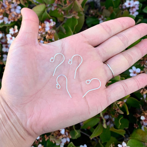 20pcs 925 Sterling Silver Ball End Fish Earring Hooks, 20mm, Wire Gauge/Diameter Selections: 0.6mm/0.7mm/0.8mm/0.9mm
