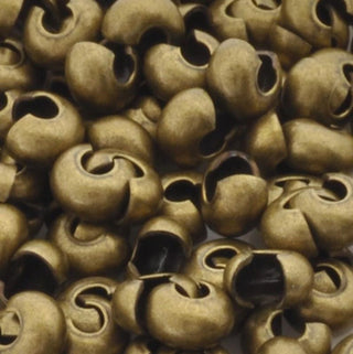 100pcs Crimp Bead Knot Covers, Crimp End Caps, Antique Bronze Plated Brass, Size Selection: 3mm/4mm/5mm/6mm