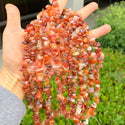 Natural Red Agate Gemstones Chip Beads, Free Form, 5mm-8mm, Hole ID 1mm, 1 Strand/31 Inch, GZ1-34