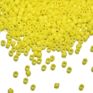 30g Miyuki Delica 10/0 Tube Seed Beads, Opaque Yellow DBM721