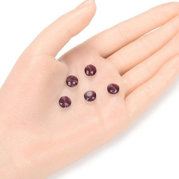 25pcs Adabele Austrian Faceted Flat Round Coin Crystal Beads #5052, Purple Velvet, 8mm, Hole ID 1mm, SSMR827