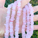 Natural Grade A Rose Quartz Pink Crystal Gemstone Smooth Tumbled Pebble Beads, Irregular, 8mm-10mm, Hole ID 1mm, 1 Strand/15 Inch, GZ3-9
