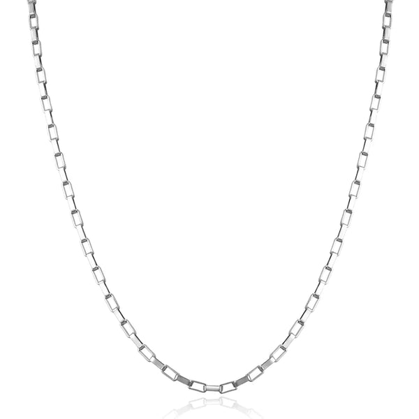 5pcs 304 Stainless Steel 2.5mm Rectangle Box Chain Necklaces (18 Inch/20 Inch/22 Inch)