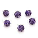 25pcs Adabele Grade A Suncatcher Crystal Rhinestone Pave Polymer Clay Beads, Tanzanite Purple, Size Selections: 8mm/10mm/12mm