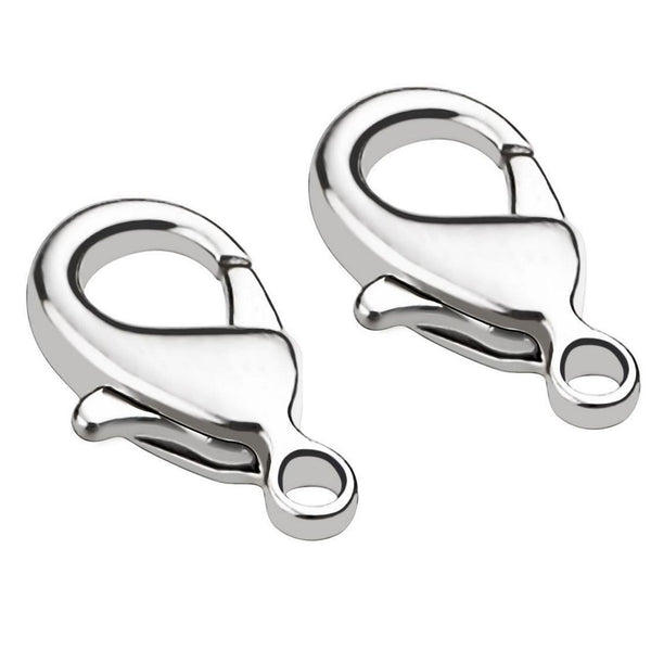 20pcs Trigger Lobster Claw Clasp, Sterling Silver Plated Brass, Size Selections: 10mm/12mm/15mm/20mm