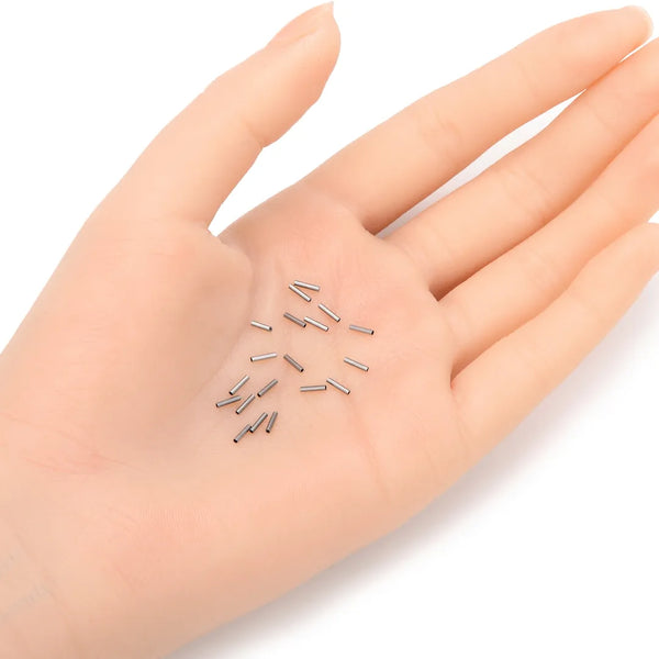 200pcs 304 Stainless Steel Round Tube Connectors 5mm Long, 0.5mm Hole