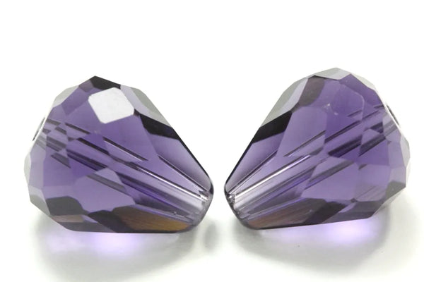 24pcs Adabele Austrian Faceted Teardrop Crystal Beads #5500, Purple Velvet, 10mm x 8mm, Hole ID 1.1mm, SST-1027