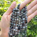 Natural Eagle Eye Agate Gemstone Oval Tumbled Pebble Beads, Irregular, 7mm to 9mm, Hole ID 1mm, 15 Inch/1 Strand, GZ12-1