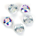 25pcs Adabele Austrian Faceted Flat Round Coin Crystal Beads #5052, Clear AB, 8mm, Hole ID 1mm, SSMR802