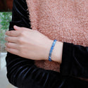 1 Strand Stretch Natural Blue Kyanite Free Form Gemstone Bracelet, 5-8mm Small Beads, Length Selections: 7 inch/7.5 inch