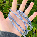 Natural Blue & White Chinese Sodalite Gemstone Heishi Tube Rondelle Beads, 4x2mm/Small, Hole ID 0.9mm, 14.5 Inch/1 Strand, GH-C10