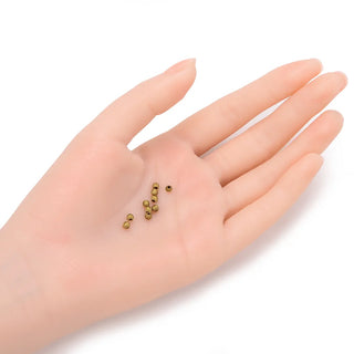 500pcs Small Tiny Corrugated Melon Round Beads, Antique Bronze Plated Brass, Tarnish Resistant, Size Selections: 3mm/4mm