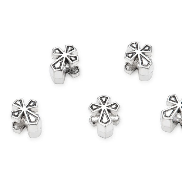 20pcs Cross Sign Large Hole Beads, Hole ID 4.5mm, Antique Silver, Zinc Alloy Metal, MEC-D2