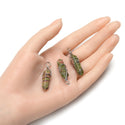 4pcs Natural Unakite Gemstone Pendants, 38mm Loose Bullet Point Stone Drops, G2P-E7