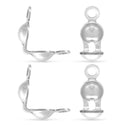 50pcs Tarnish Resistant Clamshell Calotte Bead Tips, Sterling Silver Plated Brass, 2 Closed Rings, 8x4mm, BF48-1
